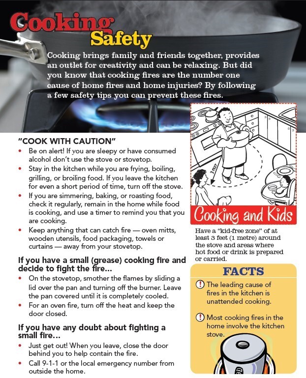 Cooking safety flyer. The information about this flyer is in the test above. 