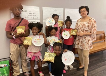 Edgecombe County Food and Nutrition Program personnel with campers.